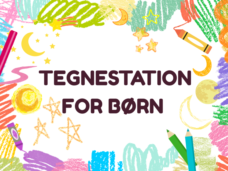 Logo for tegnestation med tema stjerne sol måne